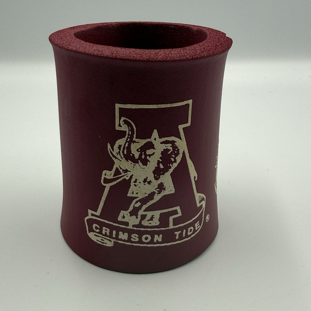 Vintage Alabama Crimson Tide Foam Can Cooler Koozie Roll Tide Barrel